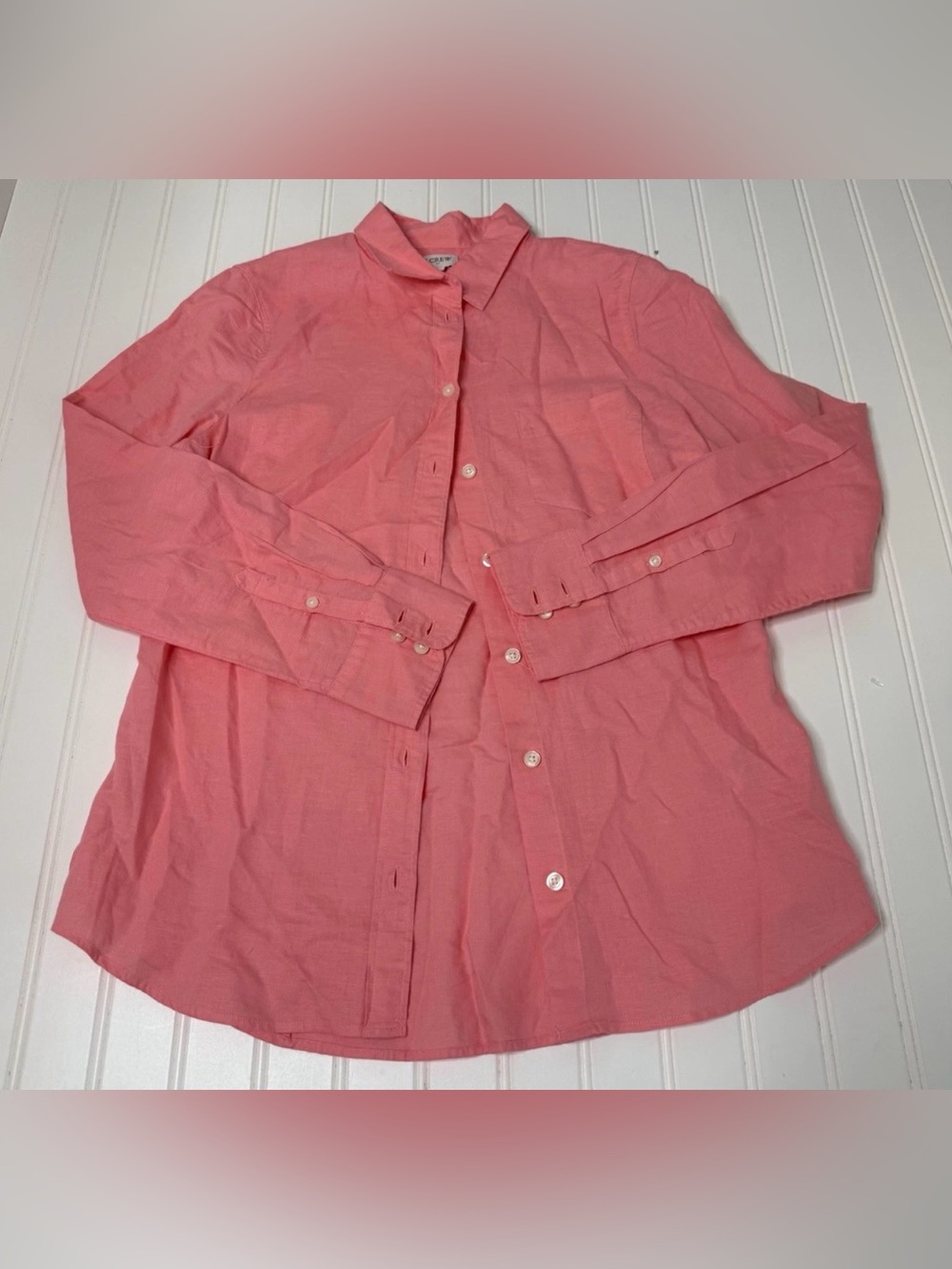 J.Crew Shirt Women Small Linen Cotton Button Down Long Sleeve Signature Fit 1736